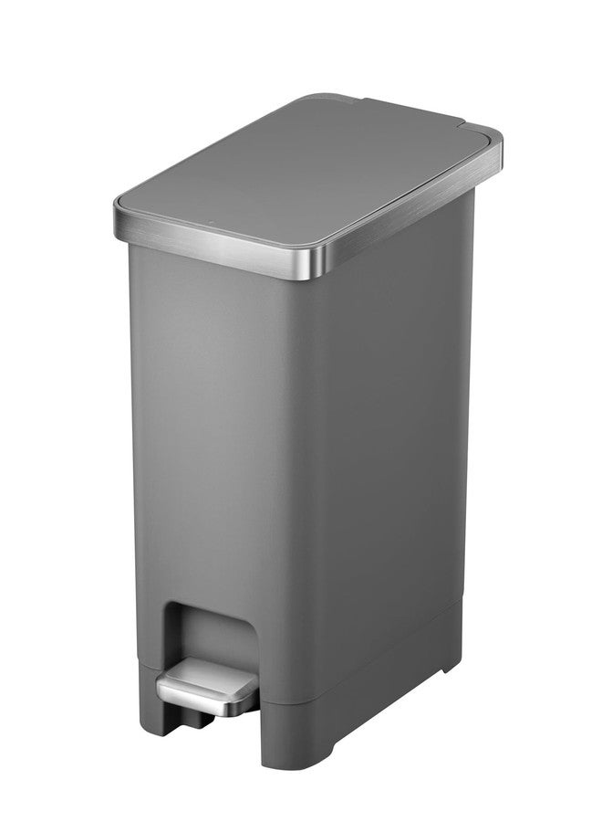 Obsessions EKO 10L Plastic Step Bin with Pedal, Waste Storage Trash Can, Grey - Image 3